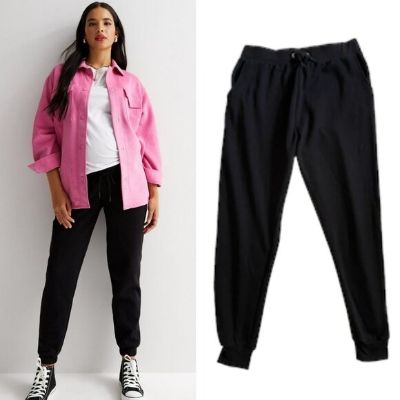 New Look Pants - NEW LOOK MATERNITY black cotton blend with pockets joggers size 8